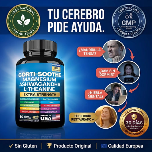 Corti-Soothe 13 en 1: Calma El Estrés, Regula El Cortisol, Duerme Profundo - Desde El Día 1
